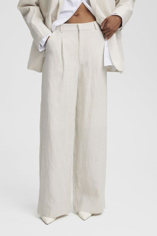 Gestuz LizaGZ linen HW pants Tammy Light Sand