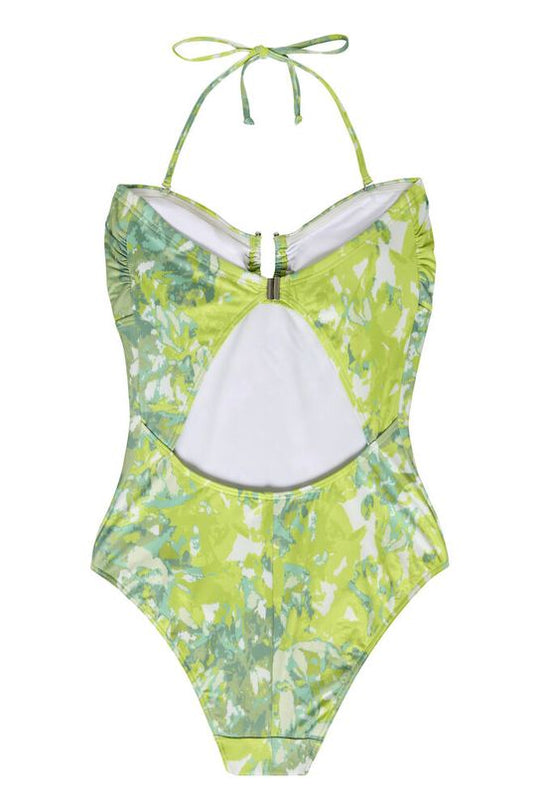 Gestuz KellyGZ open bk swimsuit green splash