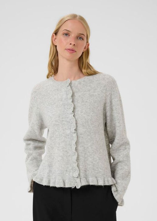 Karen by Simonsen kbNoabelle frill cardigan Opal Gray Melange