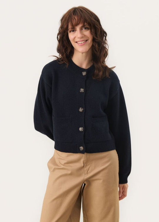 Part Two MarilouPW CA Cardigan Dark Navy