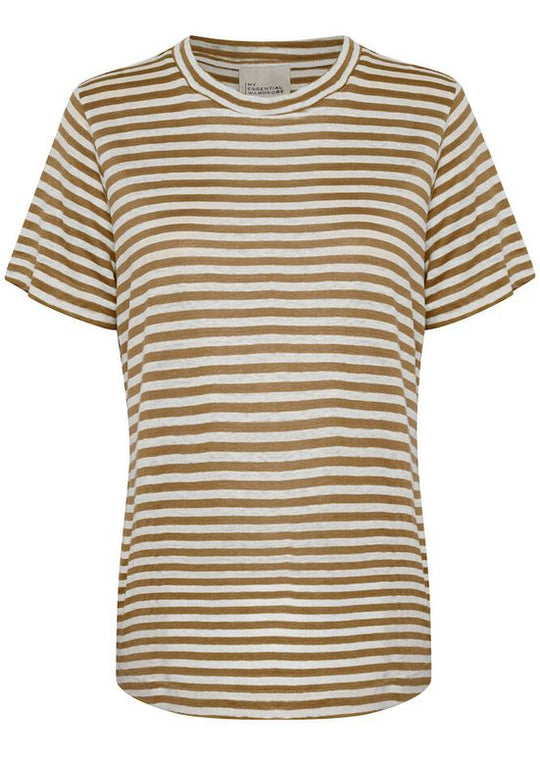 My Essential Wardrobe LisaMW Striped Tee Dijon Striped Brown