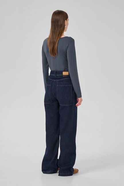 My Essential Wardrobe VistaMW Boat Neck Blouse Dark slate