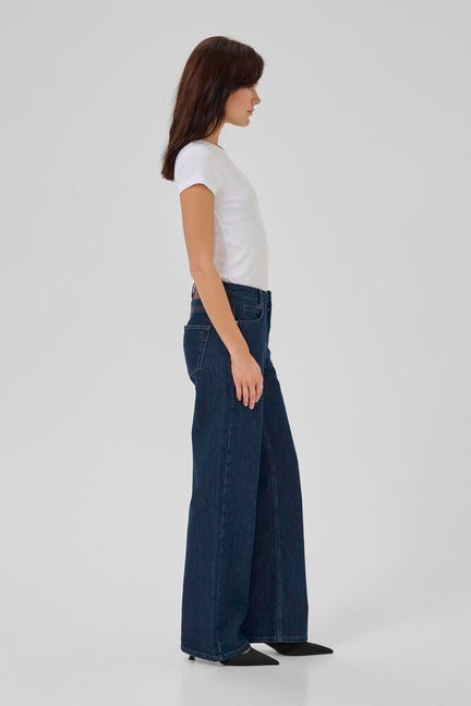 My Essential Wardrobe MWKarli 139 High Wide Deco Dark Blue Un-Wash