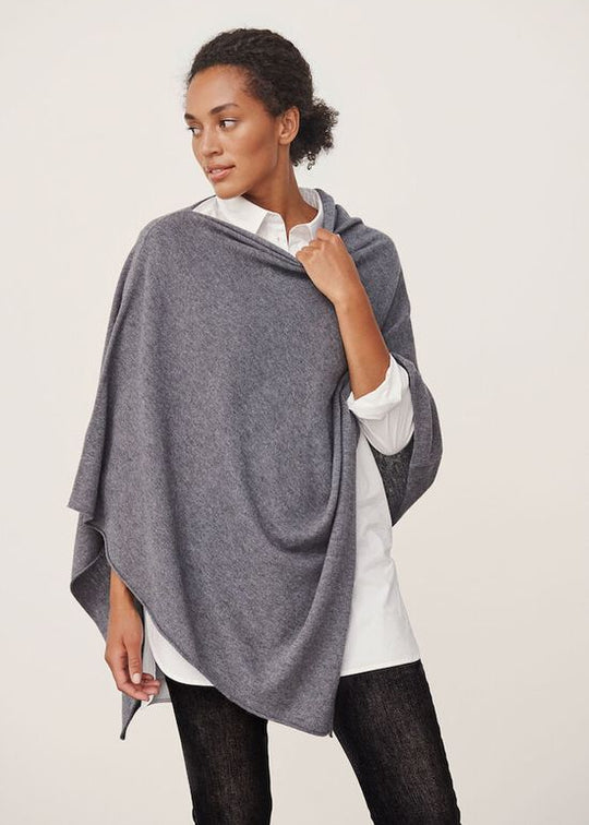 Part Two KristannaPW poncho medium grey melange