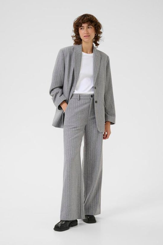Part Two NinnesPW Pants Medium Grey Pinstripe