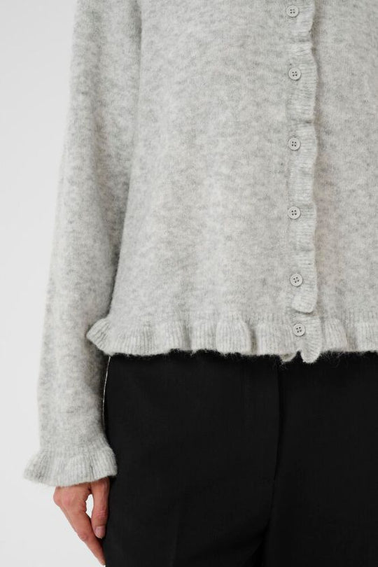 Karen by Simonsen kbNoabelle frill cardigan Opal Gray Melange