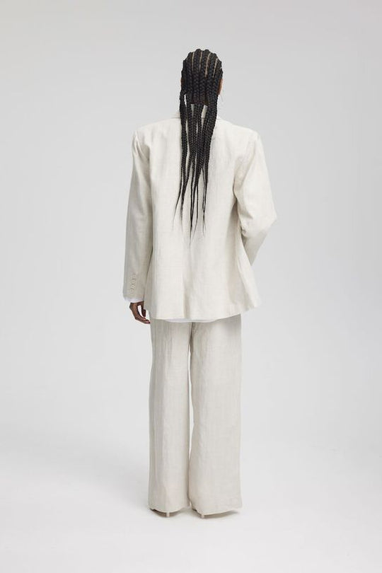 Gestuz LizaGZ linen HW pants Tammy Light Sand