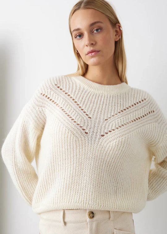 Noella Janice Knit Off White