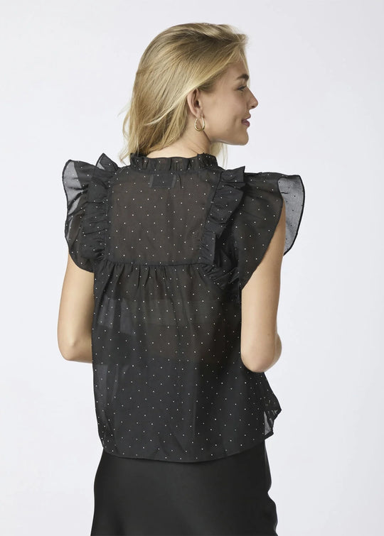 Neo Noir Jayla Bedazzled Top Black