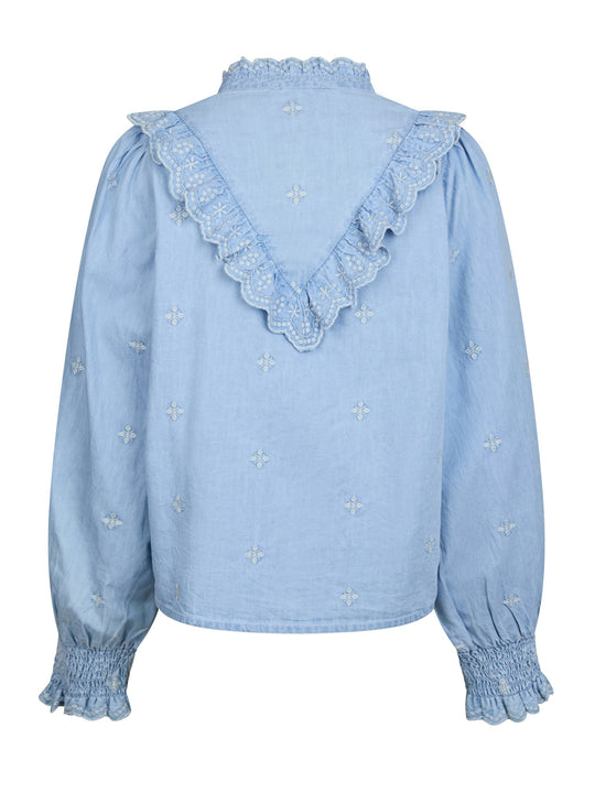 Neo Noir Degas Denim Blouse Light Blue