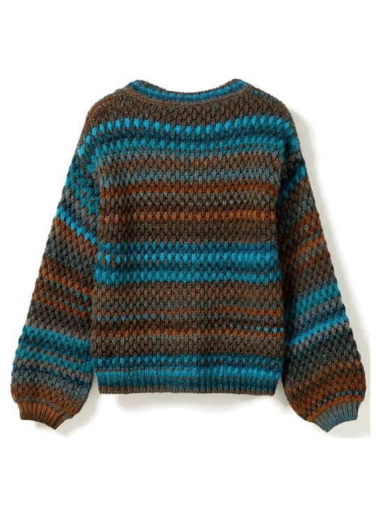 Noella Kae Knit Cardigan Turqouise Brown Mix