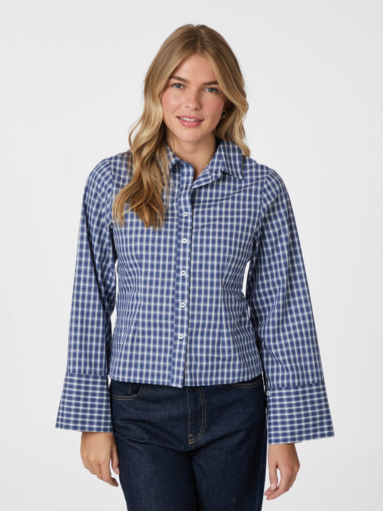 Neo Noir Rosa Check Shirt Dark Blue