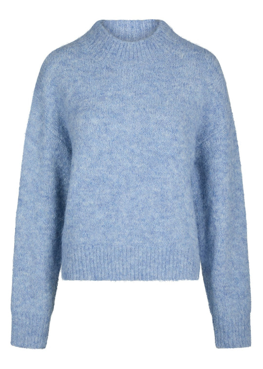 Neo Noir Paulina Fluffy Knit Blouse Dusty Blue