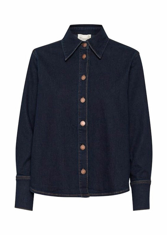 My Essential Wardrobe LaraMW 115 Shirt Dark Blue Un-Wash