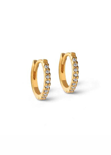 Black Design by camilla folkman lina small hoops with stone