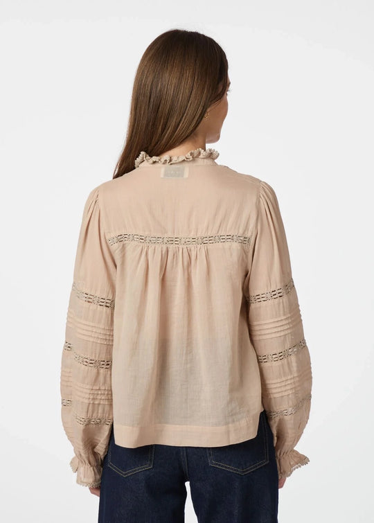 Neo Noir Lyla S Voile Blouse Toffee