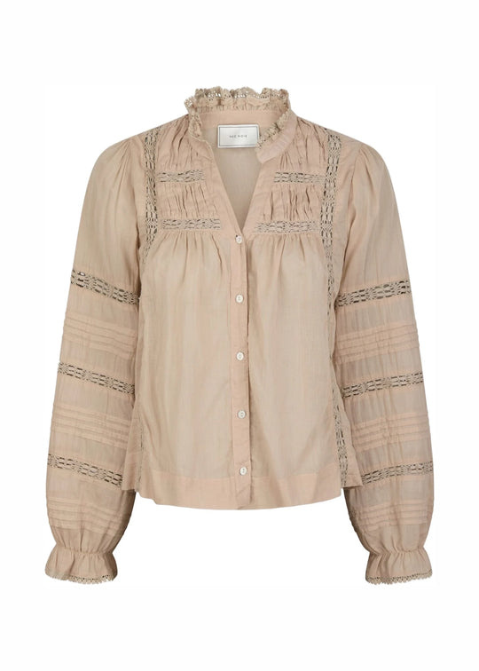 Neo Noir Lyla S Voile Blouse Toffee