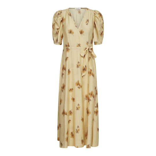 Co’Couture Mylacc Flower Wrap Dress Paleyellow