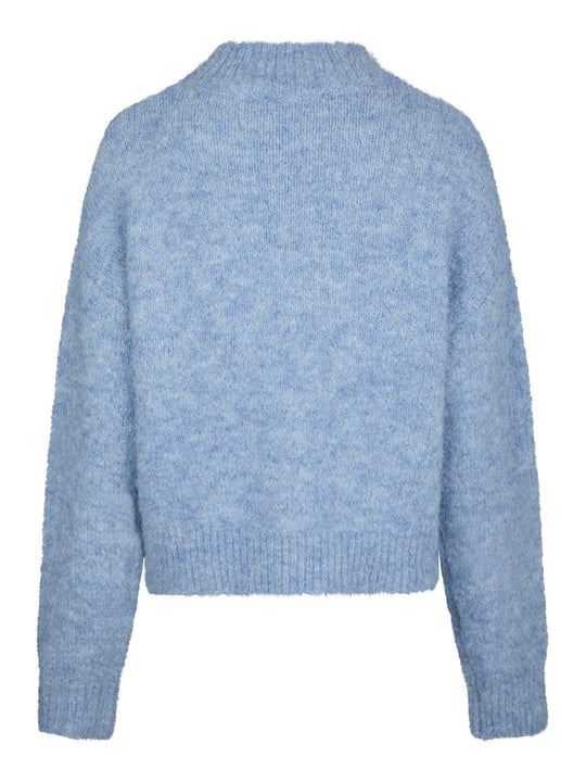 Neo Noir Paulina Fluffy Knit Blouse Dusty Blue