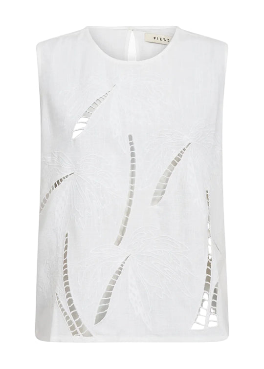 Pieszak PD-Presley Emb. Palm Top White