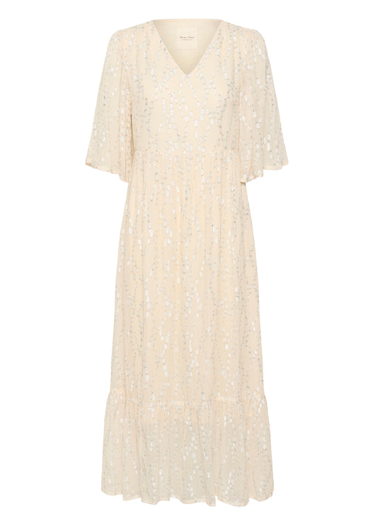 Part Two TerjaPW Dress Beige Silver Metallic