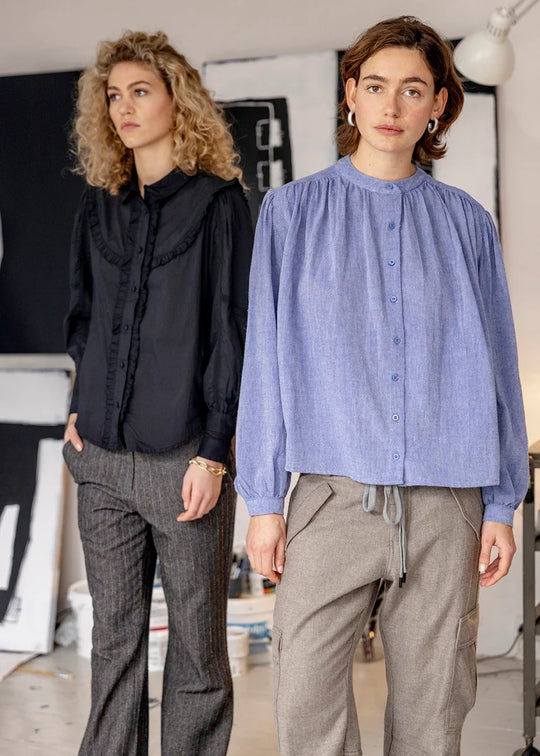 Project AJ117 Pil -Shirt -Baumwoll -Cambric Schwarz