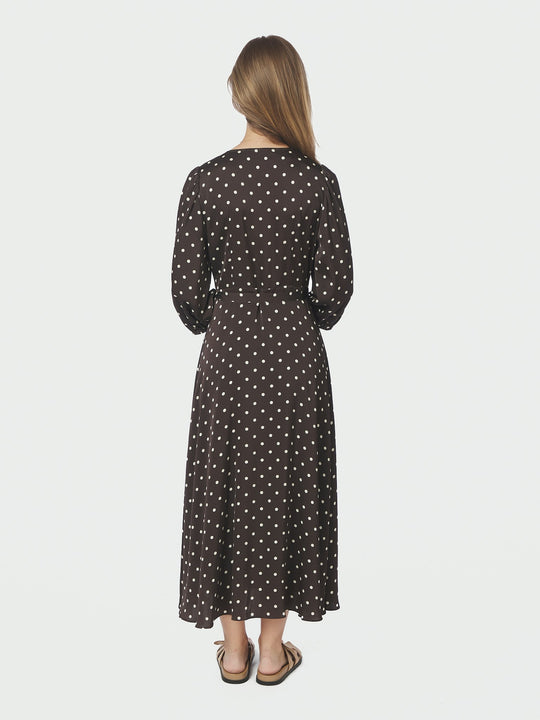 Neo Noir Malinga Dot Dress Dark Brown