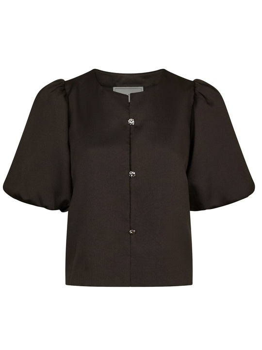 Neo Noir Aisa Dull Satin Blouse Brown