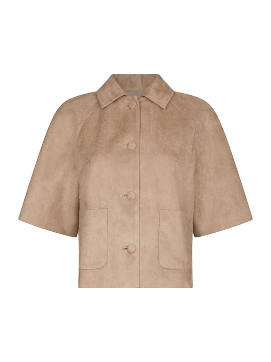 Neo Noir Editta Faux Suede Jacket Sand