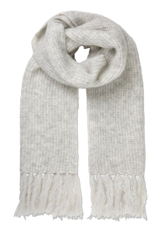 Second Female Caroa Knit Scarf Light Grey Melange