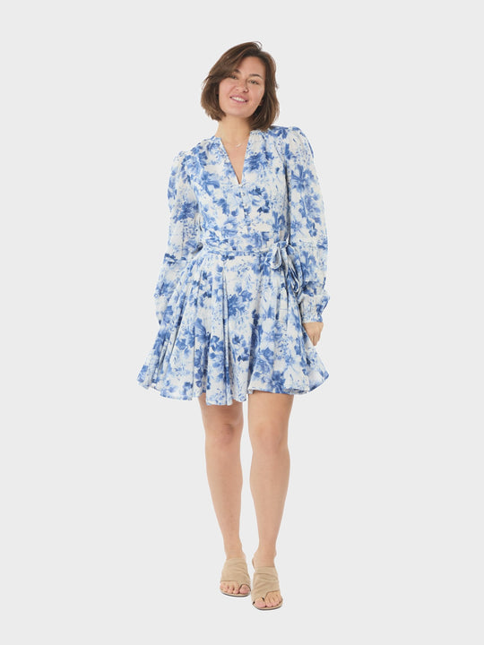 Neo Noir Marise Print Dress Light Blue
