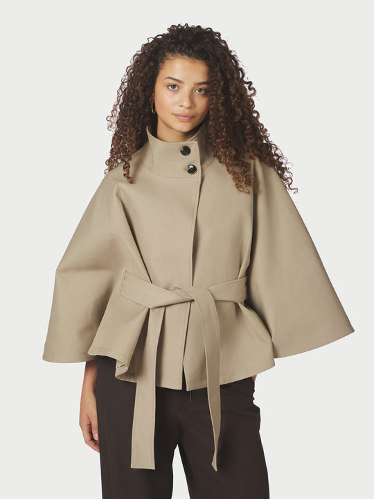 Neo Noir Zanna Trench Cape Sand