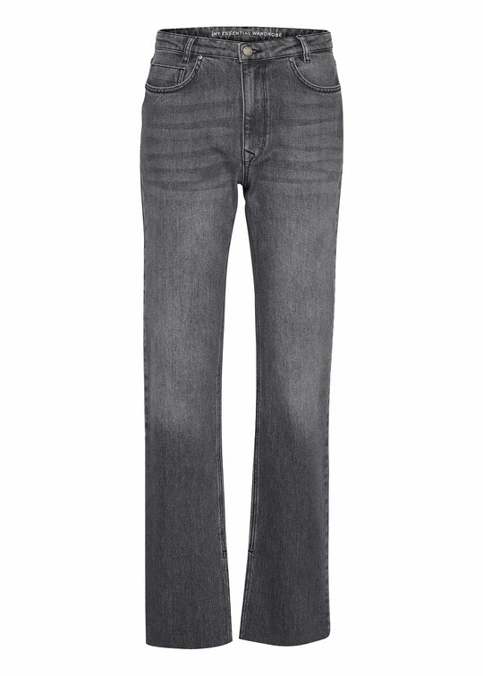 My Essential Wardrobe DaisyMW Denim High Straight Slit Dark Grey Retro Wash