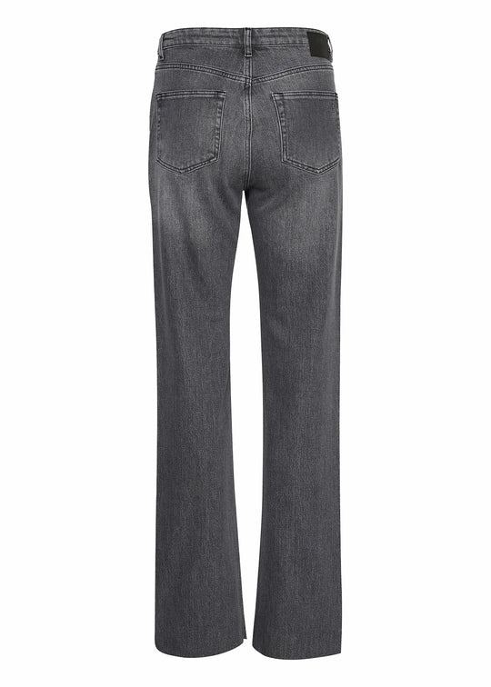My Essential Wardrobe DaisyMW Denim High Straight Slit Dark Grey Retro Wash