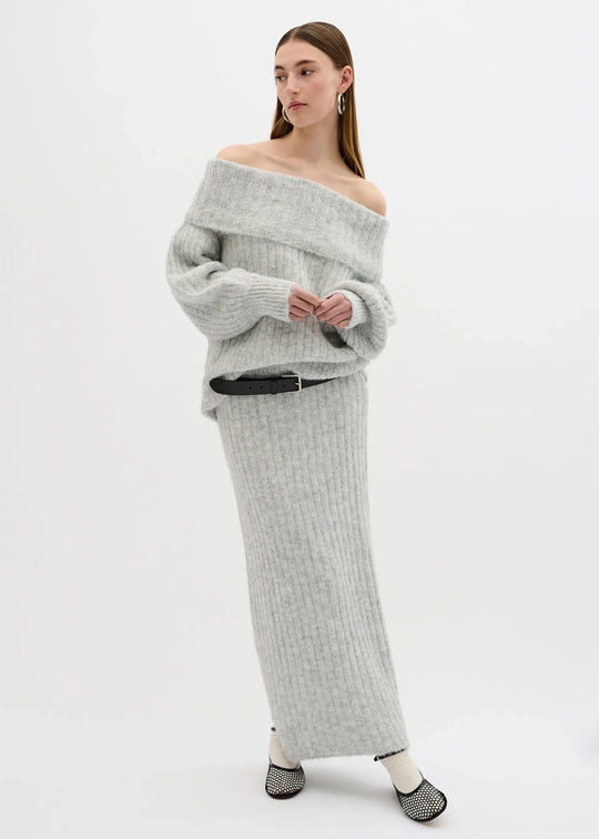 Karen by Simonsen Tiffanie Knit Skirt Opal Gray Melange