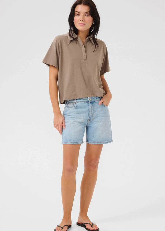 My Essential Wardrobe AbbyMW Polo Tee Walnut
