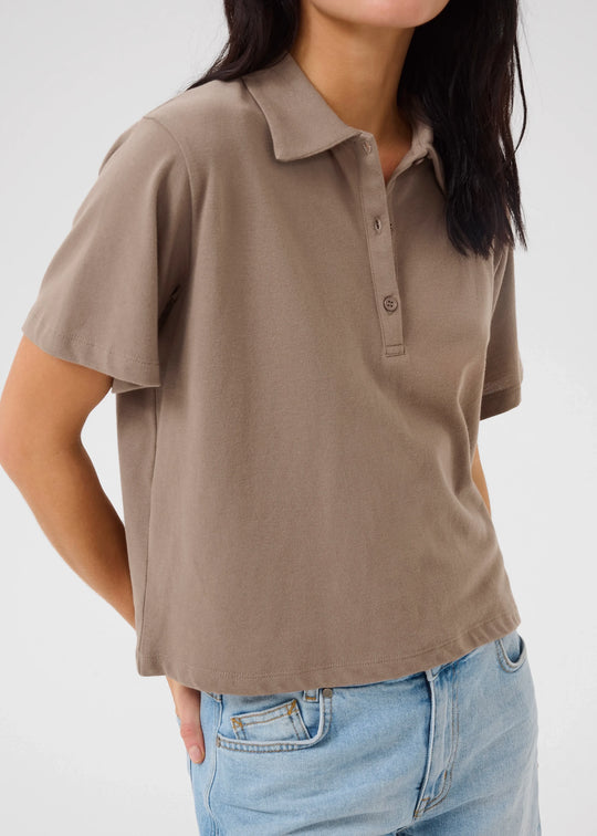 My Essential Wardrobe AbbyMW Polo Tee Walnut