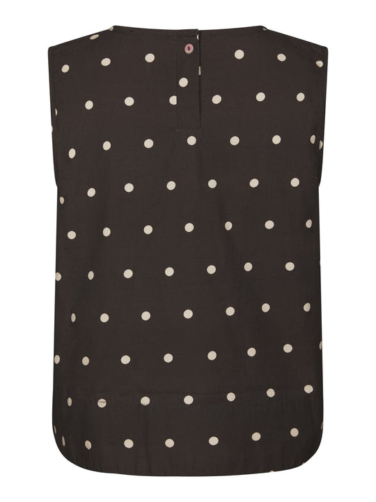 Neo Noir Polly Dot Top Dark Brown
