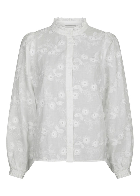 Neo Noir Oda Deco Emb Shirt White