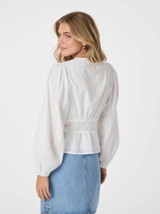 Neo Noir Neroni Embroidery Blouse White