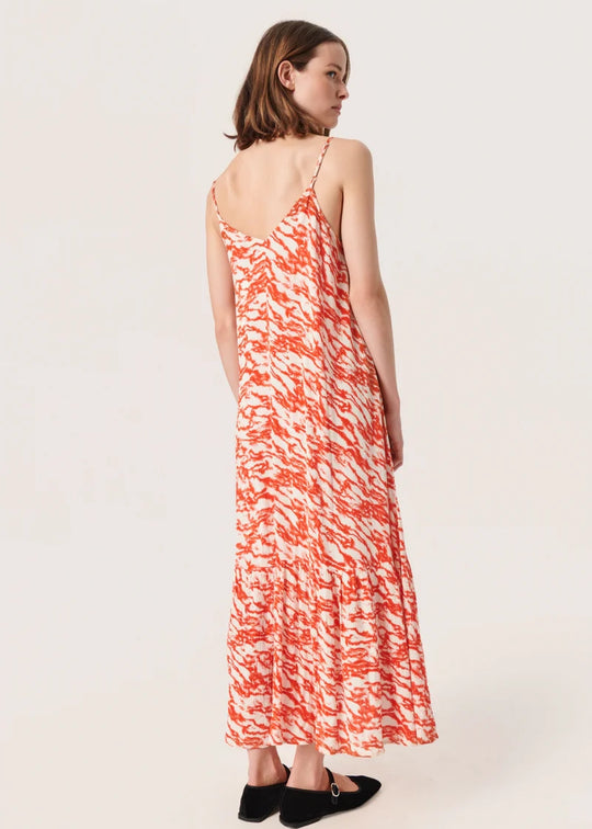 Soaked in Luxury SLZaya Louise Strap Dress Red Mini Clouds Print