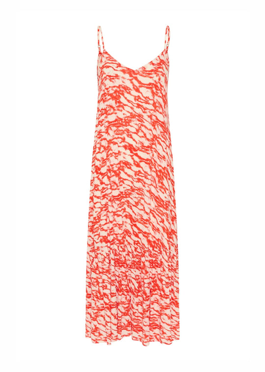 Soaked in Luxury SLZaya Louise Strap Dress Red Mini Clouds Print