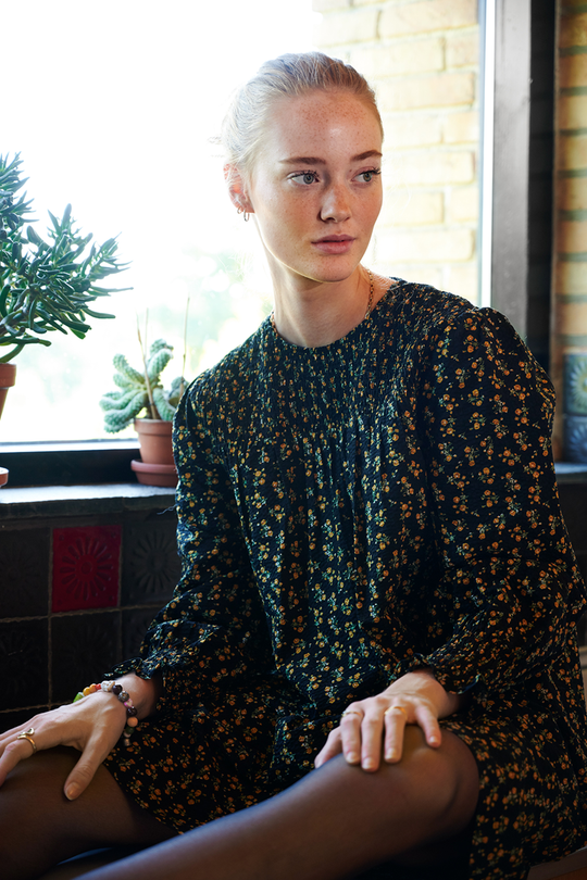 Noella Ava Dress Black / Yellow Flower