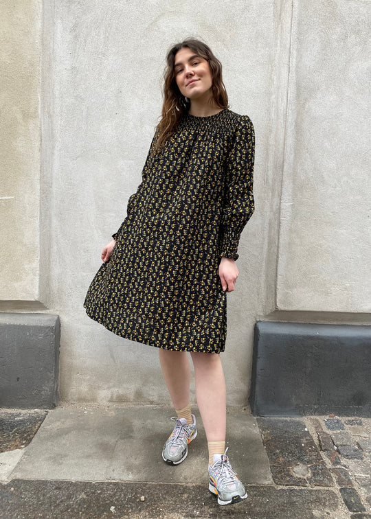 Noella Ava Dress Black / Yellow Flower