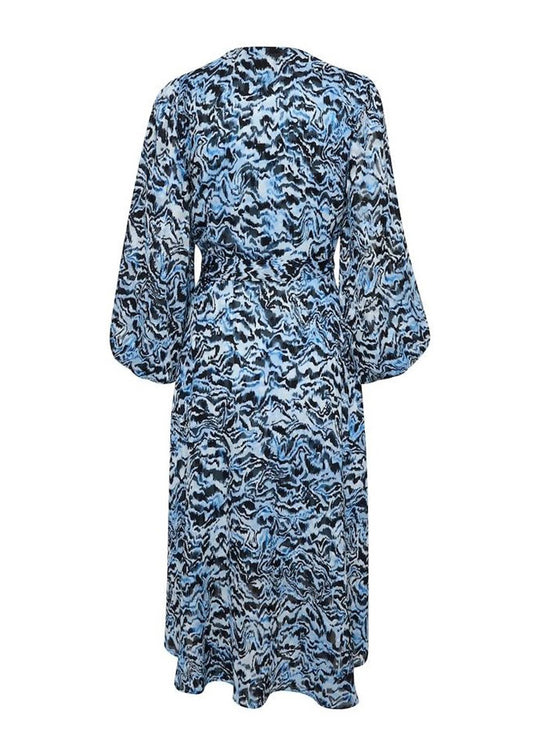 Inwear Basiraiw Wrap Dress Blue Bark Wood