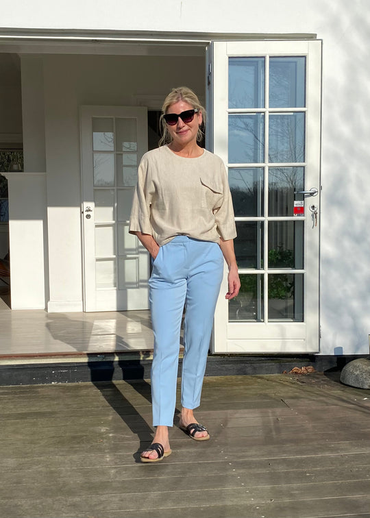 Minimum Halle Hosen Chambray Blau