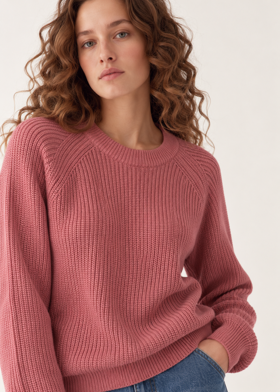 Serendipity Cotton Knit Sweater Old Rose