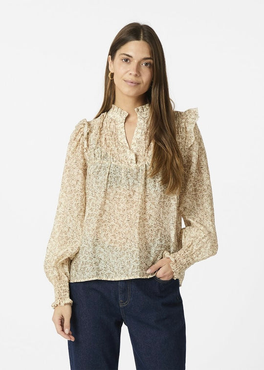 Neo Noir Selfina Graphic Flower Blouse