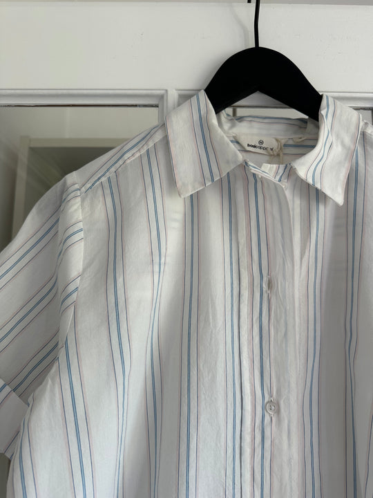 Basic Apparel Martina SS Shirt Whisper white/lotus/Alaskan blue