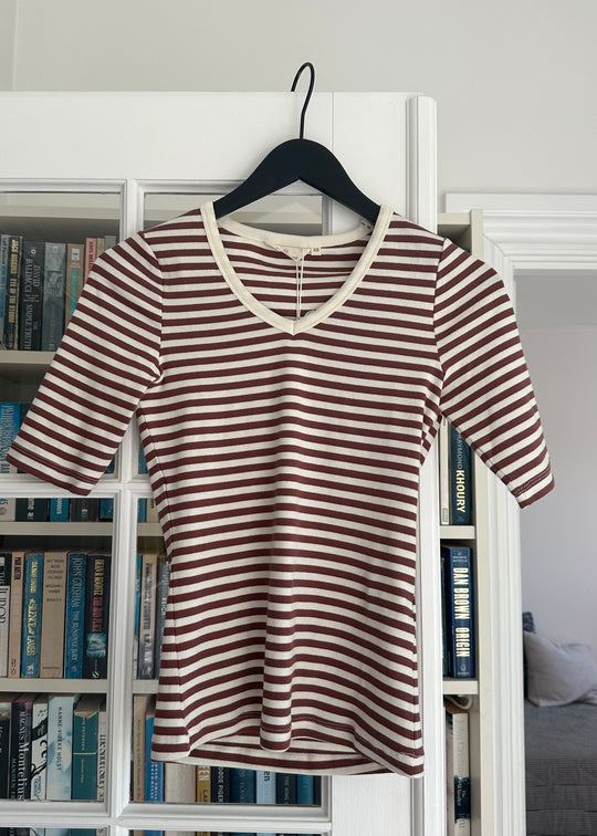 Basic Apparel Ludmilla ss tee gots chuchoter blanc / vison